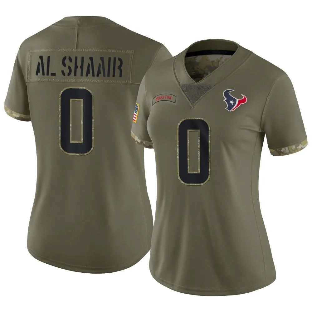 Women's Houston Texans Azeez Al-Shaair Nike 2022 Salute To Service Limited Olive Jersey Women's Houston Texans Azeez Al-Shaair Nike 2022 Salute To Service Limited Olive Jersey