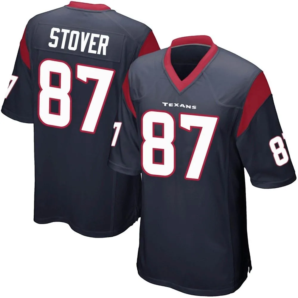 Men's Houston Texans Cade Stover Nike Team Color Game Navy Blue Jersey Men's Houston Texans Cade Stover Nike Team Color Game Navy Blue Jersey