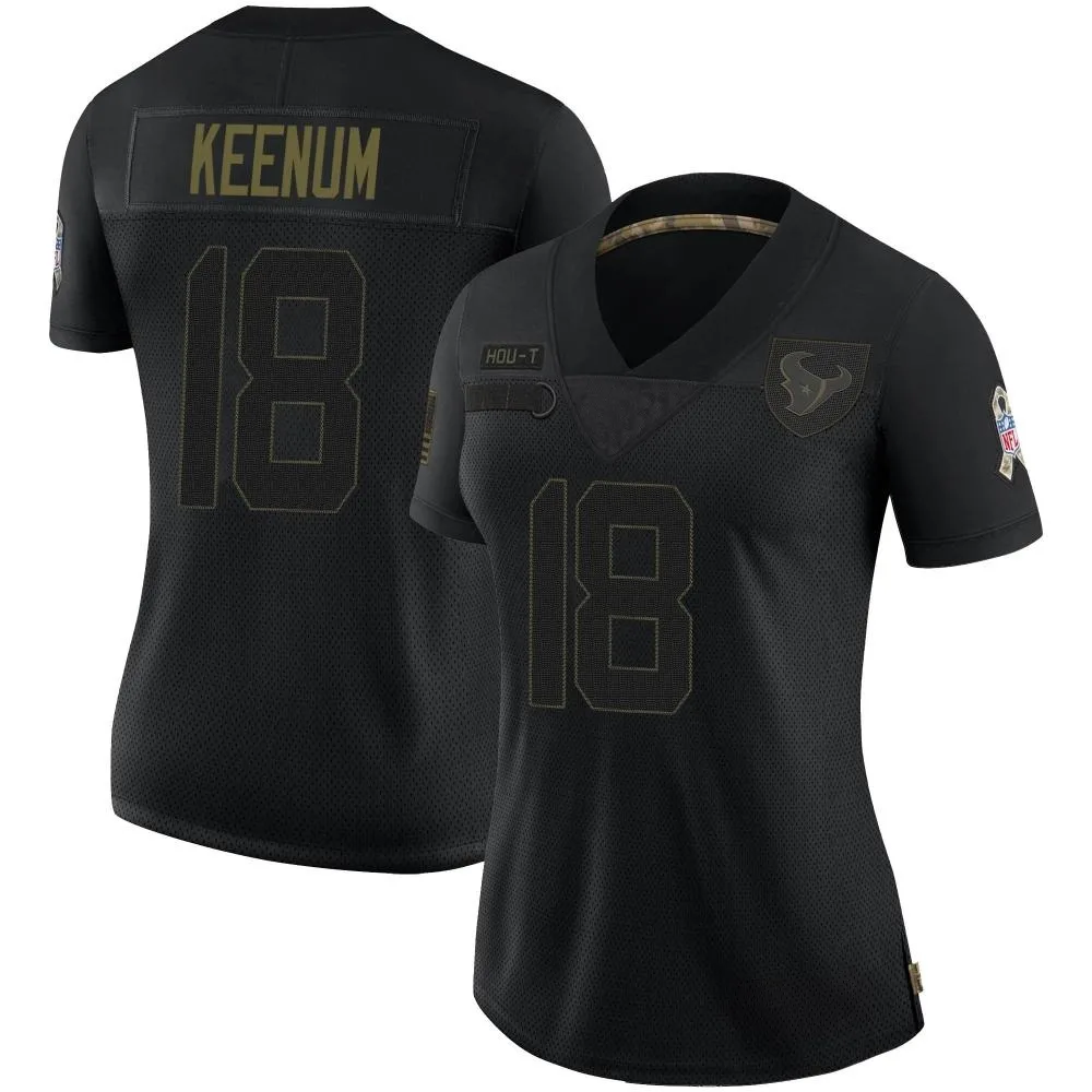 Women's Houston Texans Case Keenum Nike 2020 Salute To Service Limited Black Jersey Women's Houston Texans Case Keenum Nike 2020 Salute To Service Limited Black Jersey