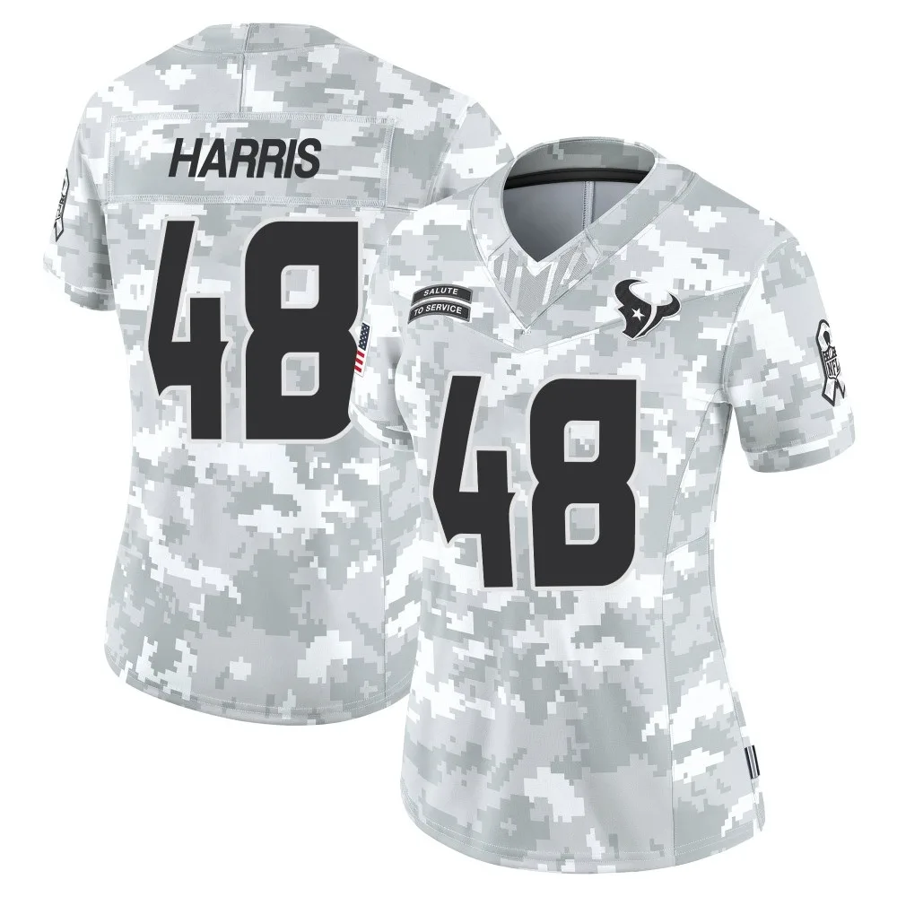 Women's Houston Texans Christian Harris Nike 2024 Salute to Service Limited Arctic Camo Jersey Women's Houston Texans Christian Harris Nike 2024 Salute to Service Limited Arctic Camo Jersey