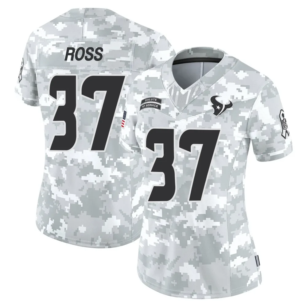 Women's Houston Texans D'angelo Ross Nike 2024 Salute to Service Limited Arctic Camo Jersey Women's Houston Texans D'angelo Ross Nike 2024 Salute to Service Limited Arctic Camo Jersey