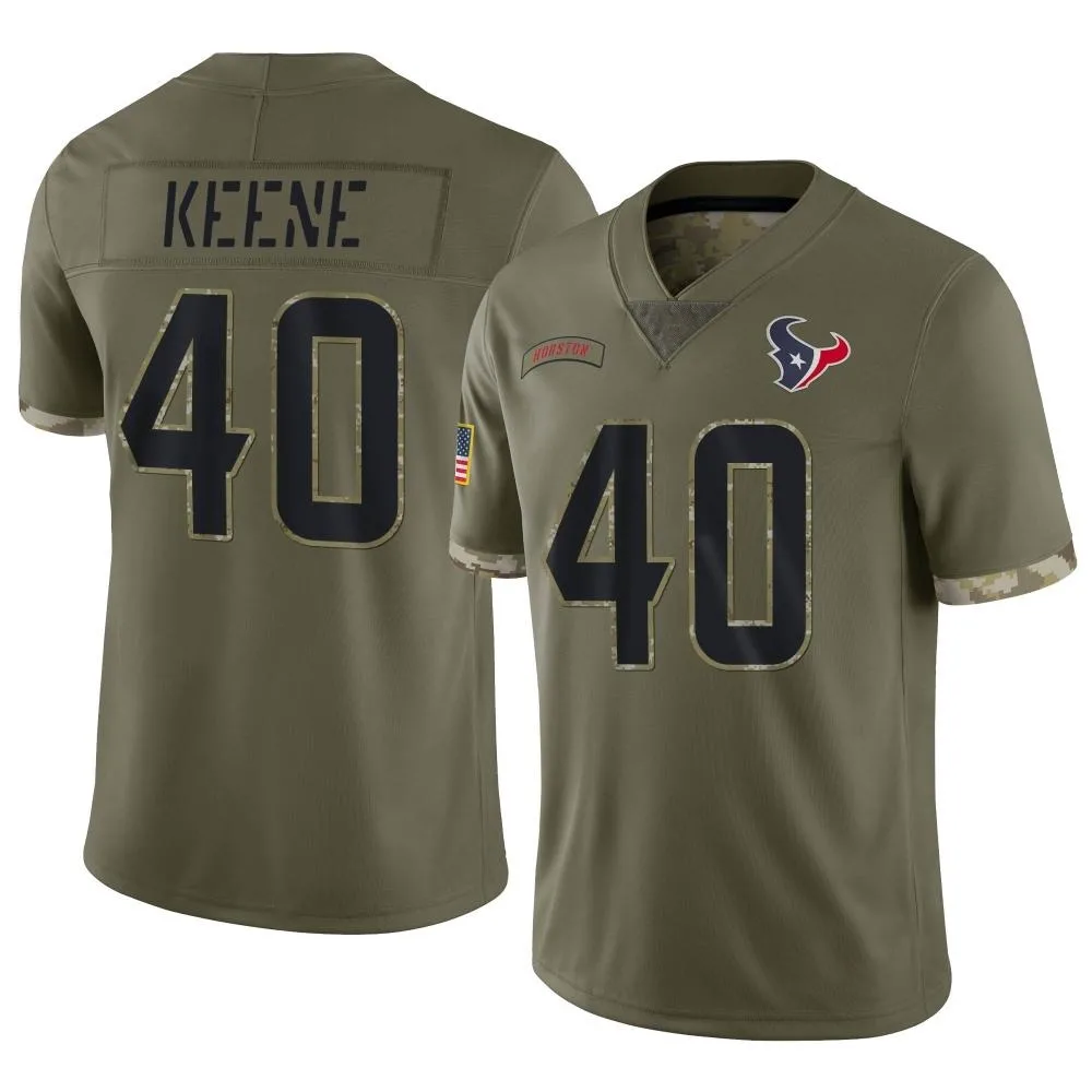 Men's Houston Texans Dalton Keene Nike 2022 Salute To Service Limited Olive Jersey Men's Houston Texans Dalton Keene Nike 2022 Salute To Service Limited Olive Jersey