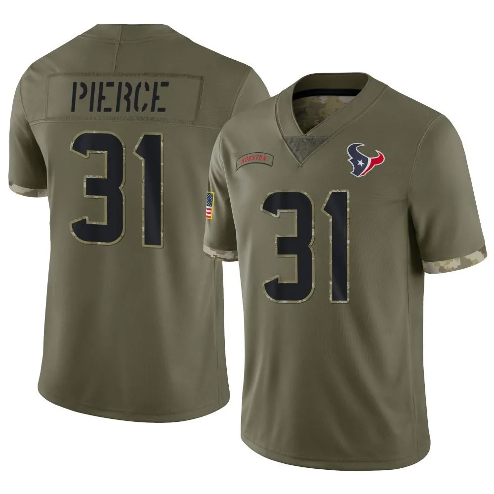 Men's Houston Texans Dameon Pierce Nike 2022 Salute To Service Limited Olive Jersey Men's Houston Texans Dameon Pierce Nike 2022 Salute To Service Limited Olive Jersey