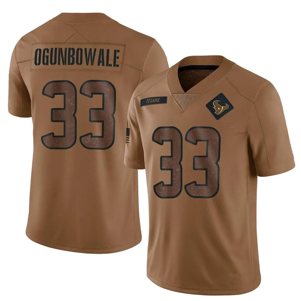 Men's Houston Texans Dare Ogunbowale Nike 2023 Salute To Service Limited Brown Jersey Men's Houston Texans Dare Ogunbowale Nike 2023 Salute To Service Limited Brown Jersey