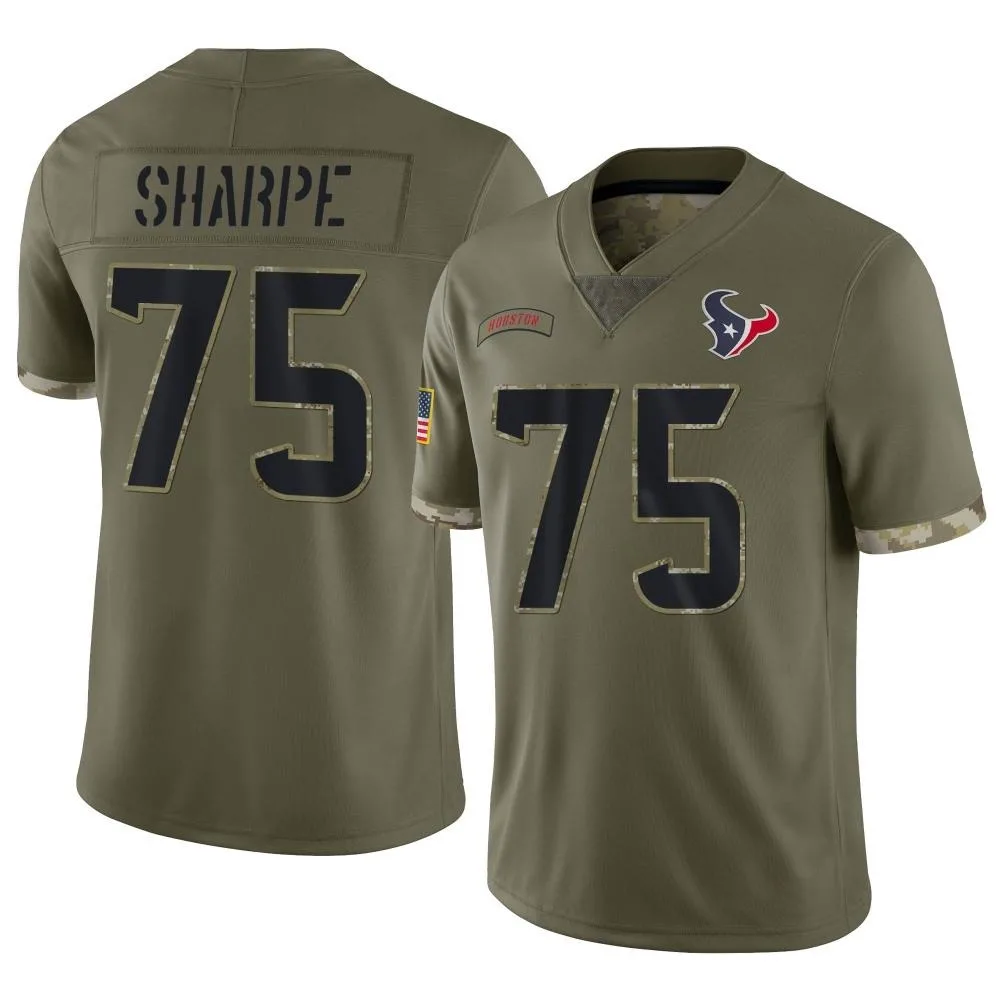 Men's Houston Texans David Sharpe Nike 2022 Salute To Service Limited Olive Jersey Men's Houston Texans David Sharpe Nike 2022 Salute To Service Limited Olive Jersey