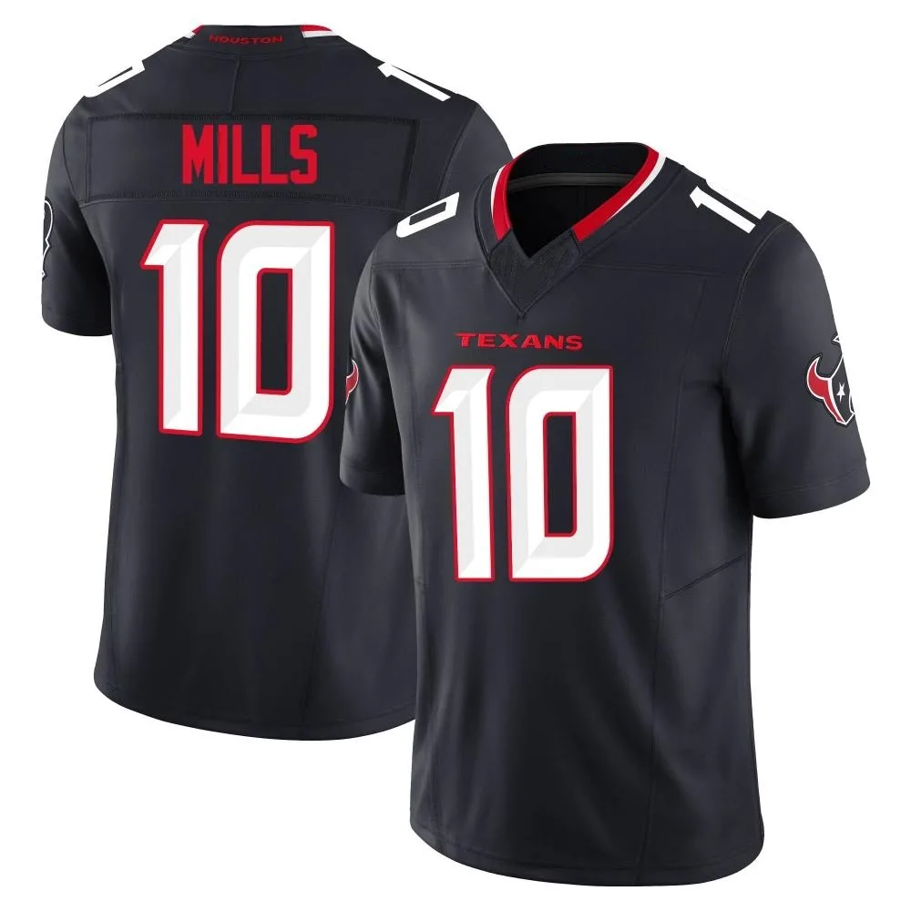 Men's Houston Texans Davis Mills Nike Alternate Vapor F.U.S.E. Limited Navy Jersey Men's Houston Texans Davis Mills Nike Alternate Vapor F.U.S.E. Limited Navy Jersey