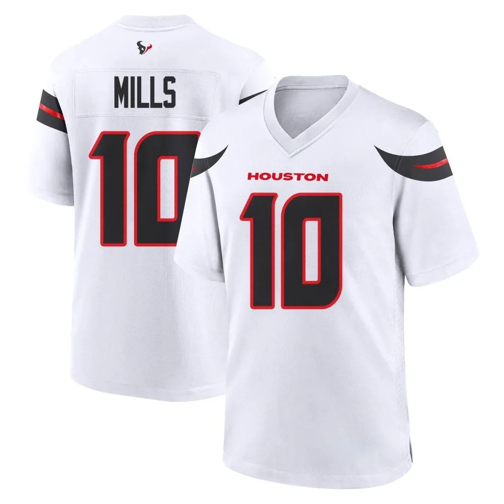 Men's Houston Texans Davis Mills Nike Game White Jersey Men's Houston Texans Davis Mills Nike Game White Jersey