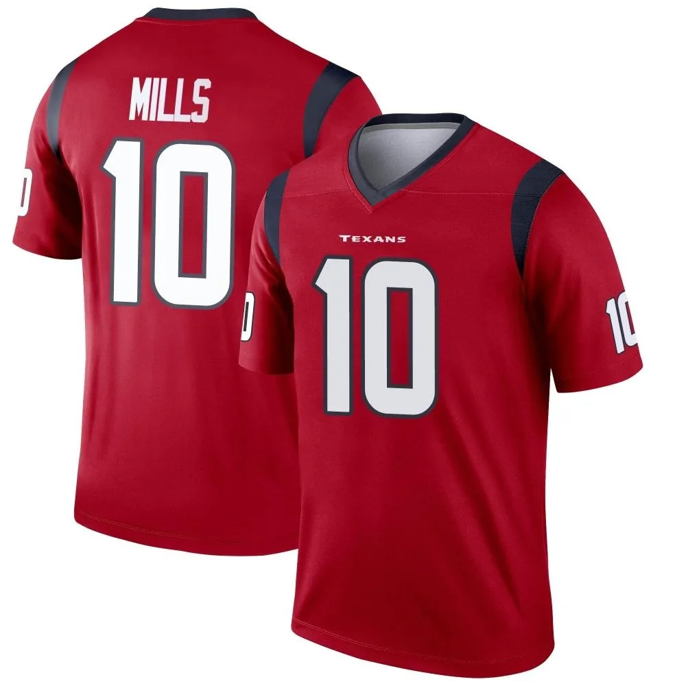 Men's Houston Texans Davis Mills Nike Legend Red Jersey Men's Houston Texans Davis Mills Nike Legend Red Jersey