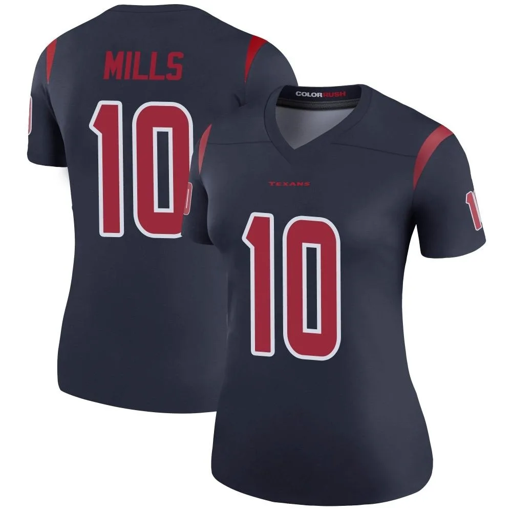 Women's Houston Texans Davis Mills Nike Color Rush Legend Navy Jersey Women's Houston Texans Davis Mills Nike Color Rush Legend Navy Jersey