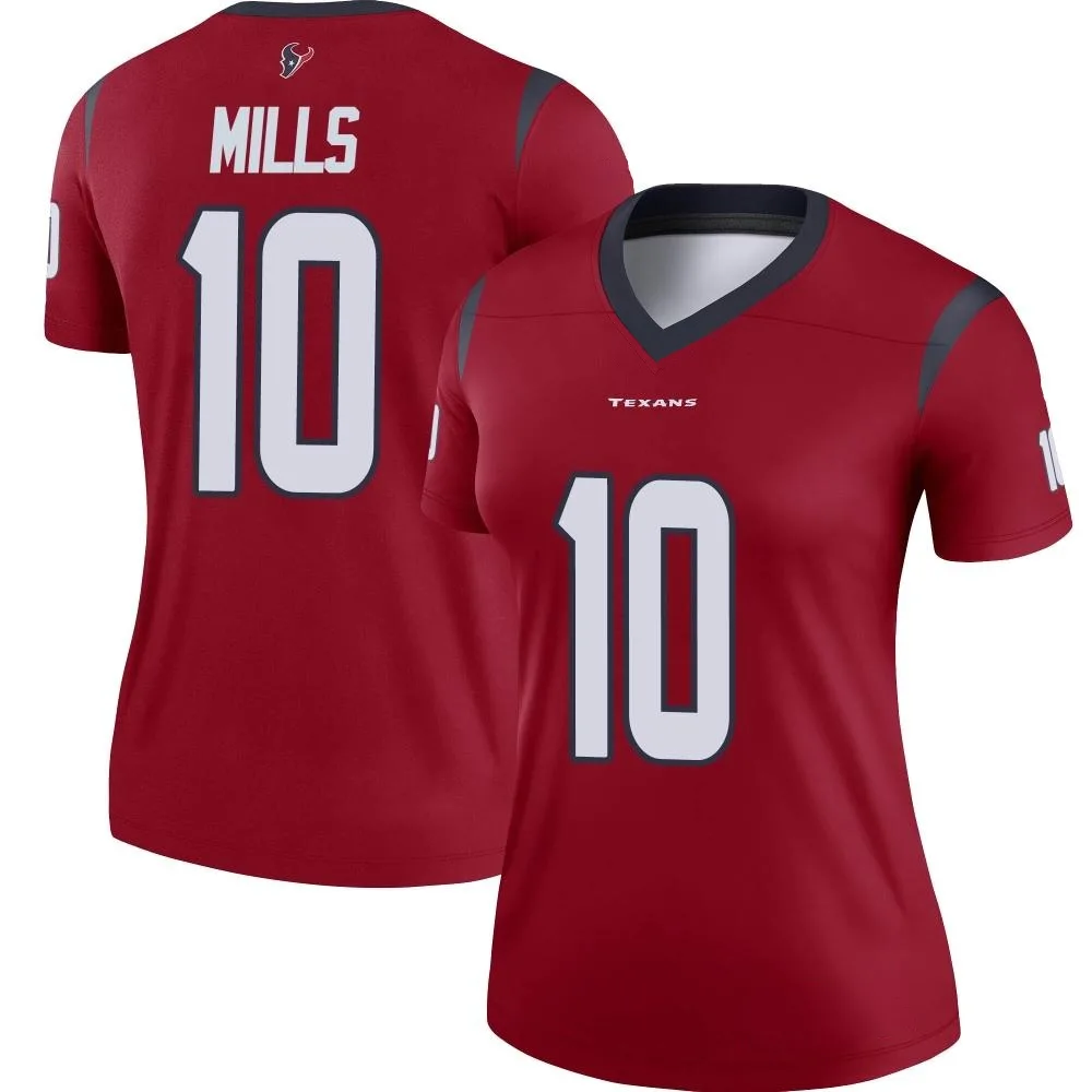 Women's Houston Texans Davis Mills Nike Legend Red Jersey Women's Houston Texans Davis Mills Nike Legend Red Jersey