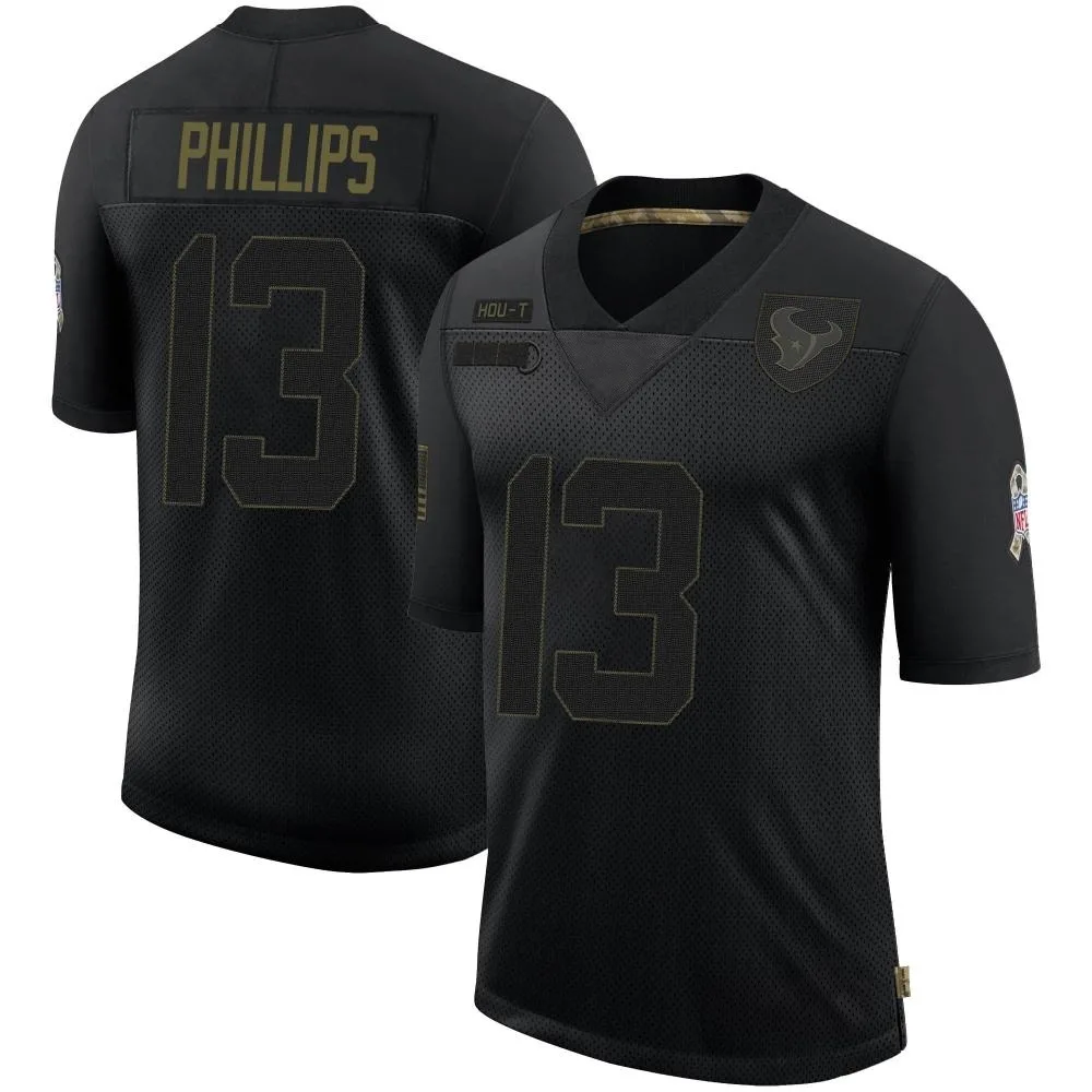 Men's Houston Texans Del'shawn Phillips Nike 2020 Salute To Service Limited Black Jersey Men's Houston Texans Del'shawn Phillips Nike 2020 Salute To Service Limited Black Jersey