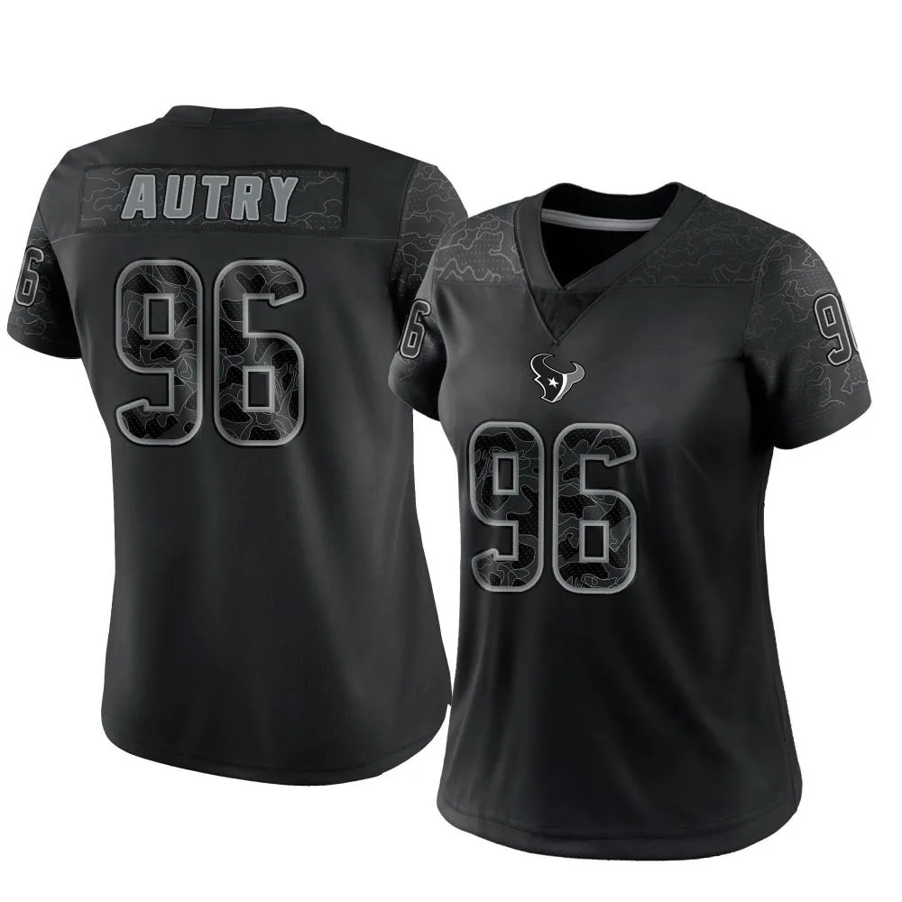 Women's Houston Texans Denico Autry Nike Reflective Limited Black Jersey Women's Houston Texans Denico Autry Nike Reflective Limited Black Jersey