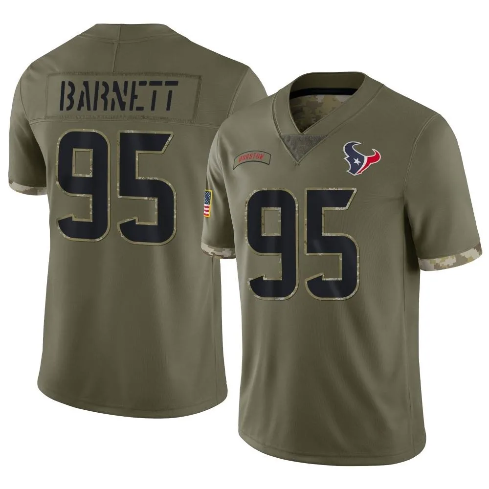 Youth Houston Texans Derek Barnett Nike 2022 Salute To Service Limited Olive Jersey Youth Houston Texans Derek Barnett Nike 2022 Salute To Service Limited Olive Jersey