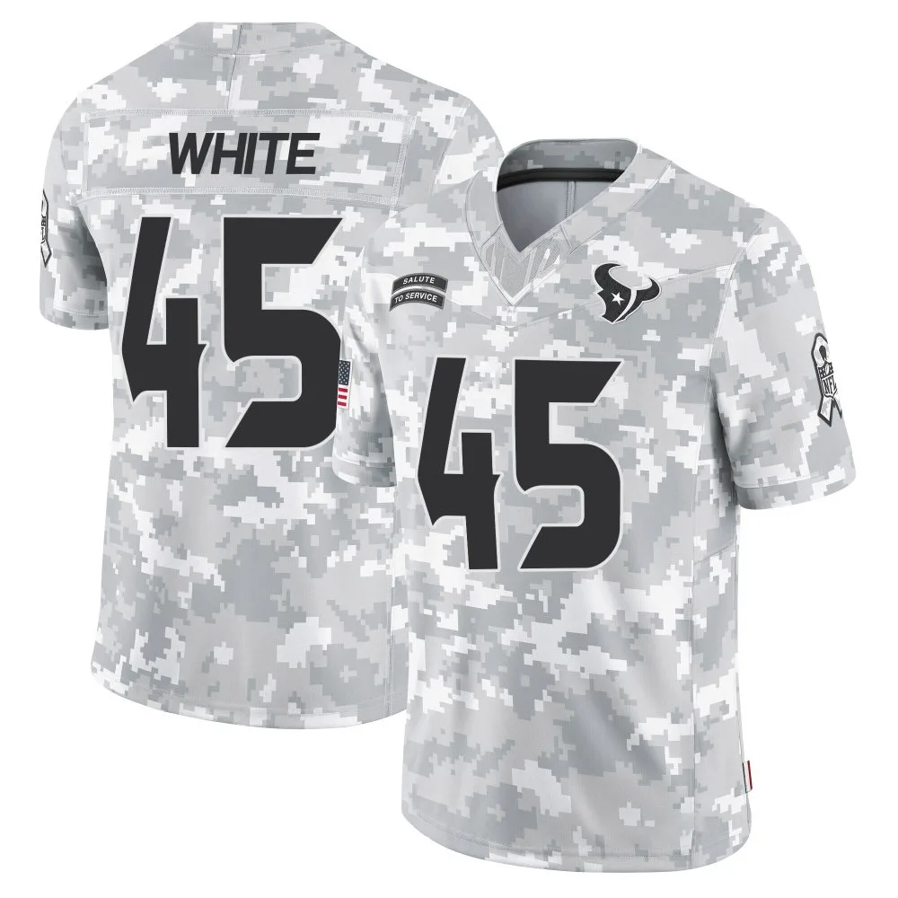 Men's Houston Texans Devin White Nike 2024 Salute to Service Limited Arctic Camo Jersey Men's Houston Texans Devin White Nike 2024 Salute to Service Limited Arctic Camo Jersey