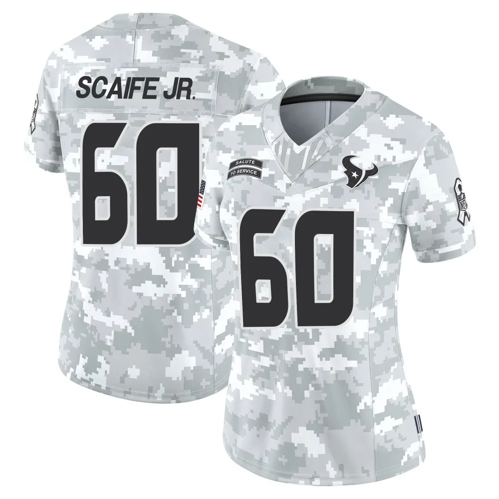 Women's Houston Texans Dj Scaife Jr. Nike 2024 Salute to Service Limited Arctic Camo Jersey Women's Houston Texans Dj Scaife Jr. Nike 2024 Salute to Service Limited Arctic Camo Jersey