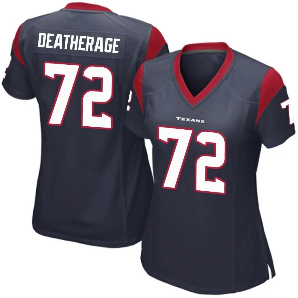 Women's Houston Texans Dylan Deatherage Nike Team Color Game Navy Blue Jersey Women's Houston Texans Dylan Deatherage Nike Team Color Game Navy Blue Jersey