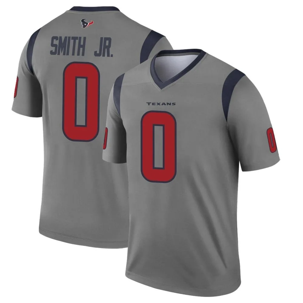 Men's Houston Texans Irv Smith Jr. Nike Inverted Legend Gray Jersey Men's Houston Texans Irv Smith Jr. Nike Inverted Legend Gray Jersey