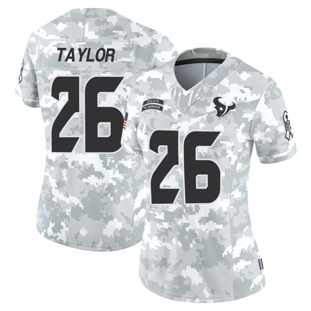 Women's Houston Texans J.j. Taylor Nike 2024 Salute to Service Limited Arctic Camo Jersey Women's Houston Texans J.j. Taylor Nike 2024 Salute to Service Limited Arctic Camo Jersey