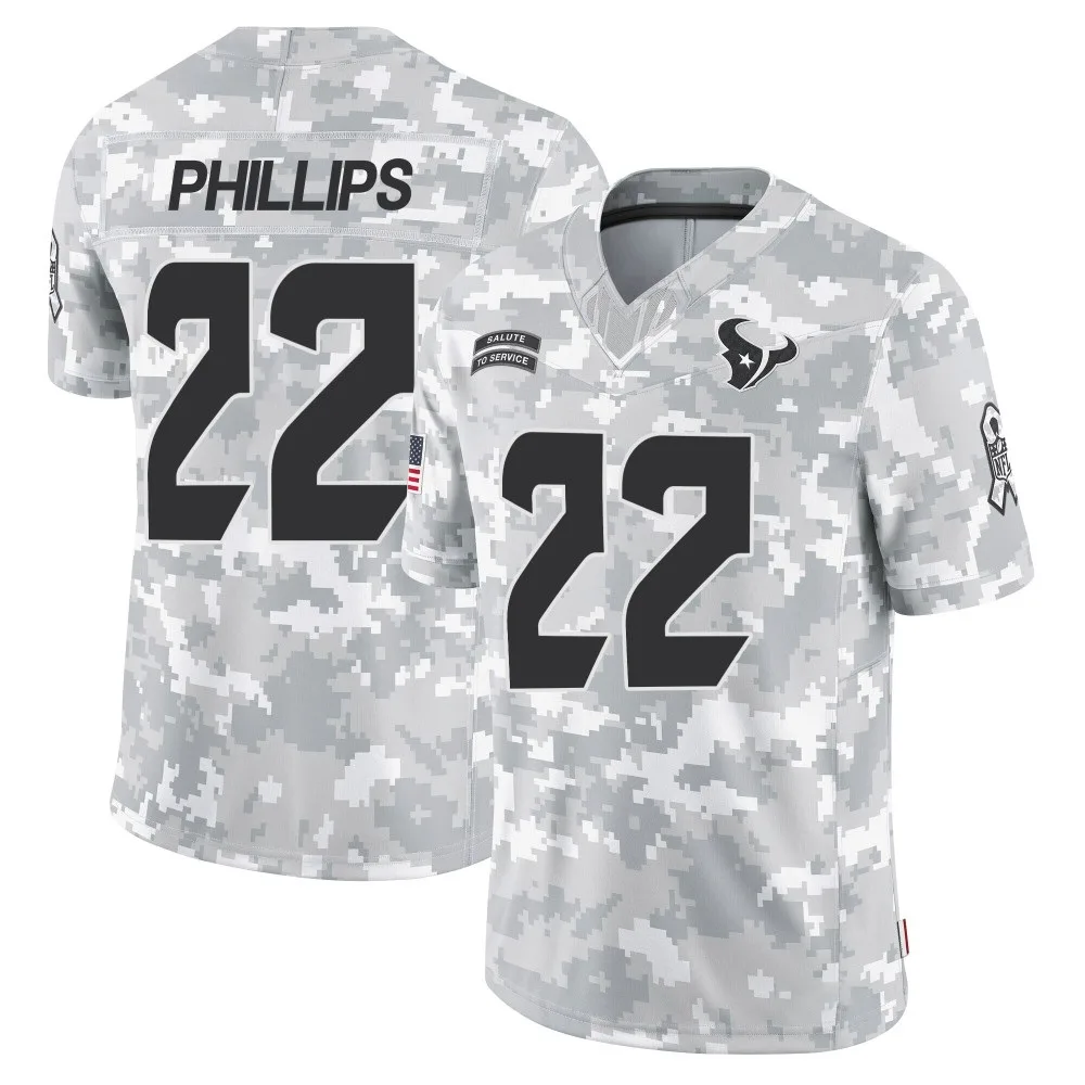 Men's Houston Texans Jacob Phillips Nike 2024 Salute to Service Limited Arctic Camo Jersey Men's Houston Texans Jacob Phillips Nike 2024 Salute to Service Limited Arctic Camo Jersey