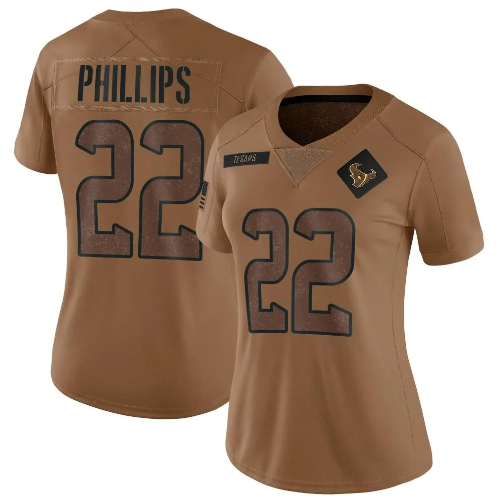 Women's Houston Texans Jacob Phillips Nike 2023 Salute To Service Limited Brown Jersey Women's Houston Texans Jacob Phillips Nike 2023 Salute To Service Limited Brown Jersey