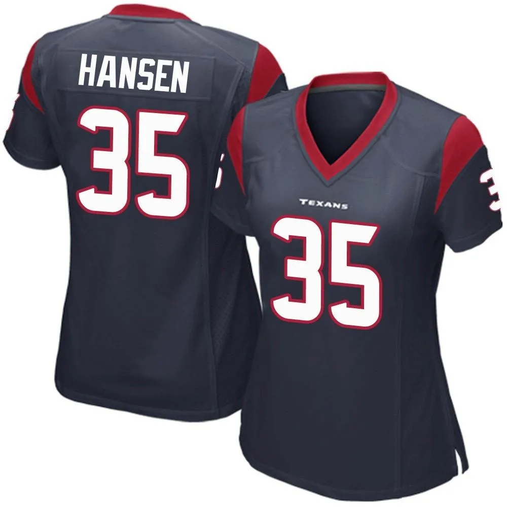 Women's Houston Texans Jake Hansen Nike Team Color Game Navy Blue Jersey Women's Houston Texans Jake Hansen Nike Team Color Game Navy Blue Jersey