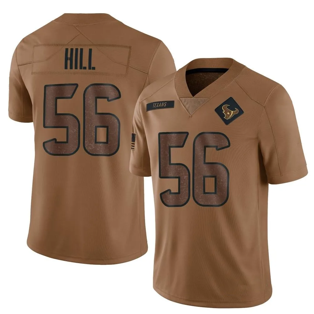 Men's Houston Texans Jamal Hill Nike 2023 Salute To Service Limited Brown Jersey Men's Houston Texans Jamal Hill Nike 2023 Salute To Service Limited Brown Jersey