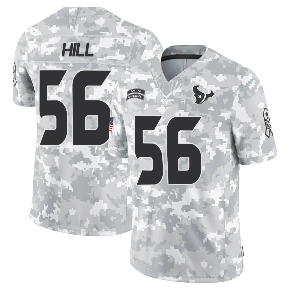 Men's Houston Texans Jamal Hill Nike 2024 Salute to Service Limited Arctic Camo Jersey Men's Houston Texans Jamal Hill Nike 2024 Salute to Service Limited Arctic Camo Jersey