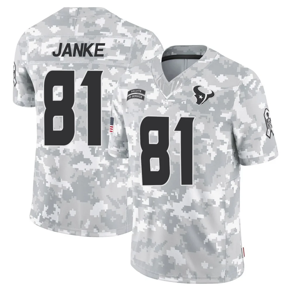 Men's Houston Texans Jaxon Janke Nike 2024 Salute to Service Limited Arctic Camo Jersey Men's Houston Texans Jaxon Janke Nike 2024 Salute to Service Limited Arctic Camo Jersey