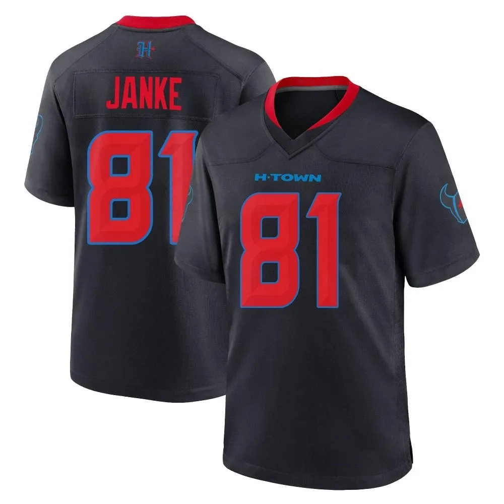 Men's Houston Texans Jaxon Janke Nike 2nd Alternate Game Navy Jersey Men's Houston Texans Jaxon Janke Nike 2nd Alternate Game Navy Jersey