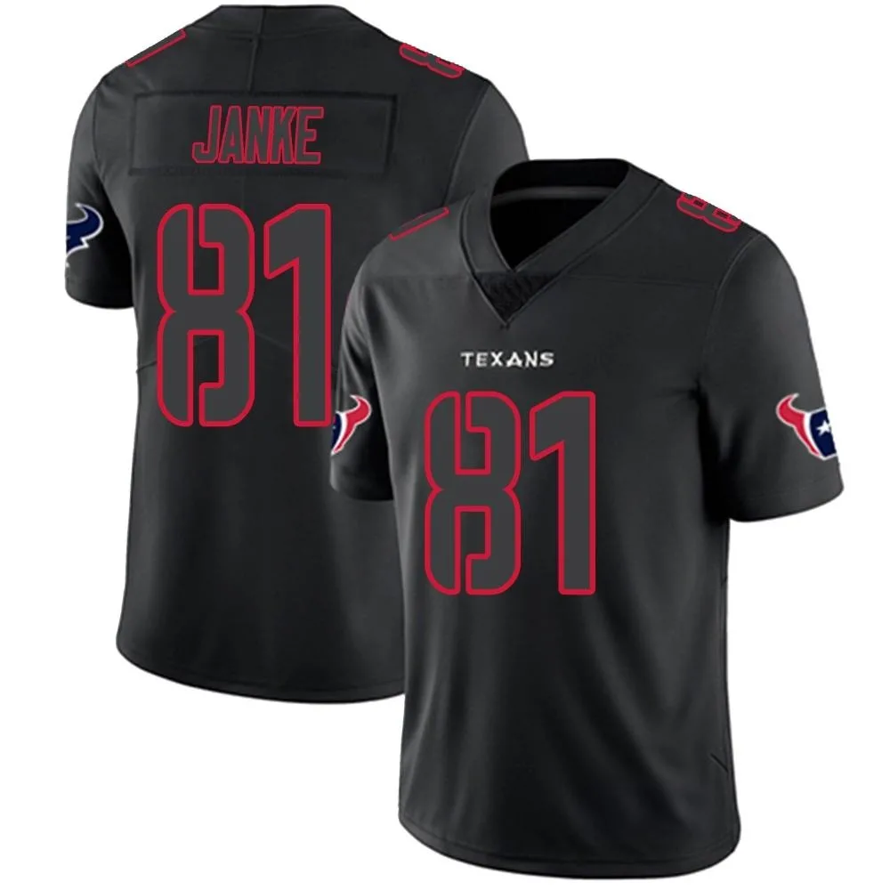 Men's Houston Texans Jaxon Janke Nike Limited Black Impact Jersey Men's Houston Texans Jaxon Janke Nike Limited Black Impact Jersey