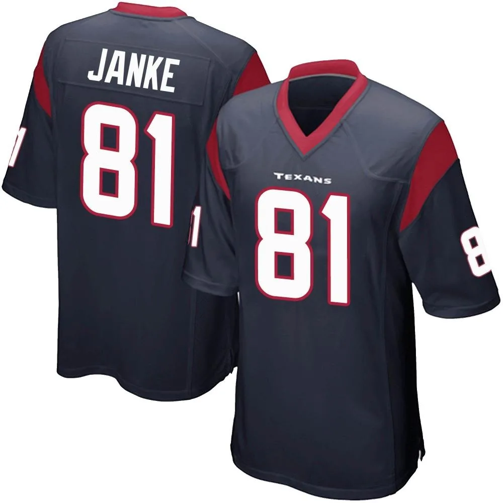Men's Houston Texans Jaxon Janke Nike Team Color Game Navy Blue Jersey Men's Houston Texans Jaxon Janke Nike Team Color Game Navy Blue Jersey