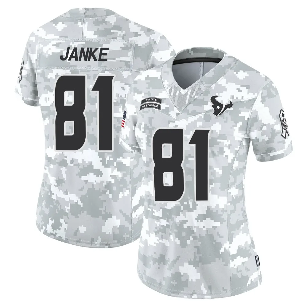 Women's Houston Texans Jaxon Janke Nike 2024 Salute to Service Limited Arctic Camo Jersey Women's Houston Texans Jaxon Janke Nike 2024 Salute to Service Limited Arctic Camo Jersey