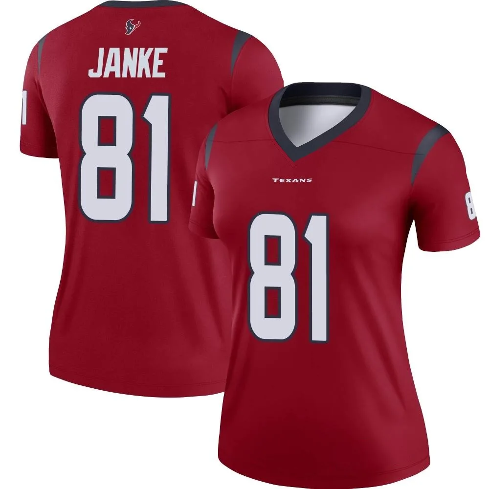 Women's Houston Texans Jaxon Janke Nike Legend Red Jersey Women's Houston Texans Jaxon Janke Nike Legend Red Jersey