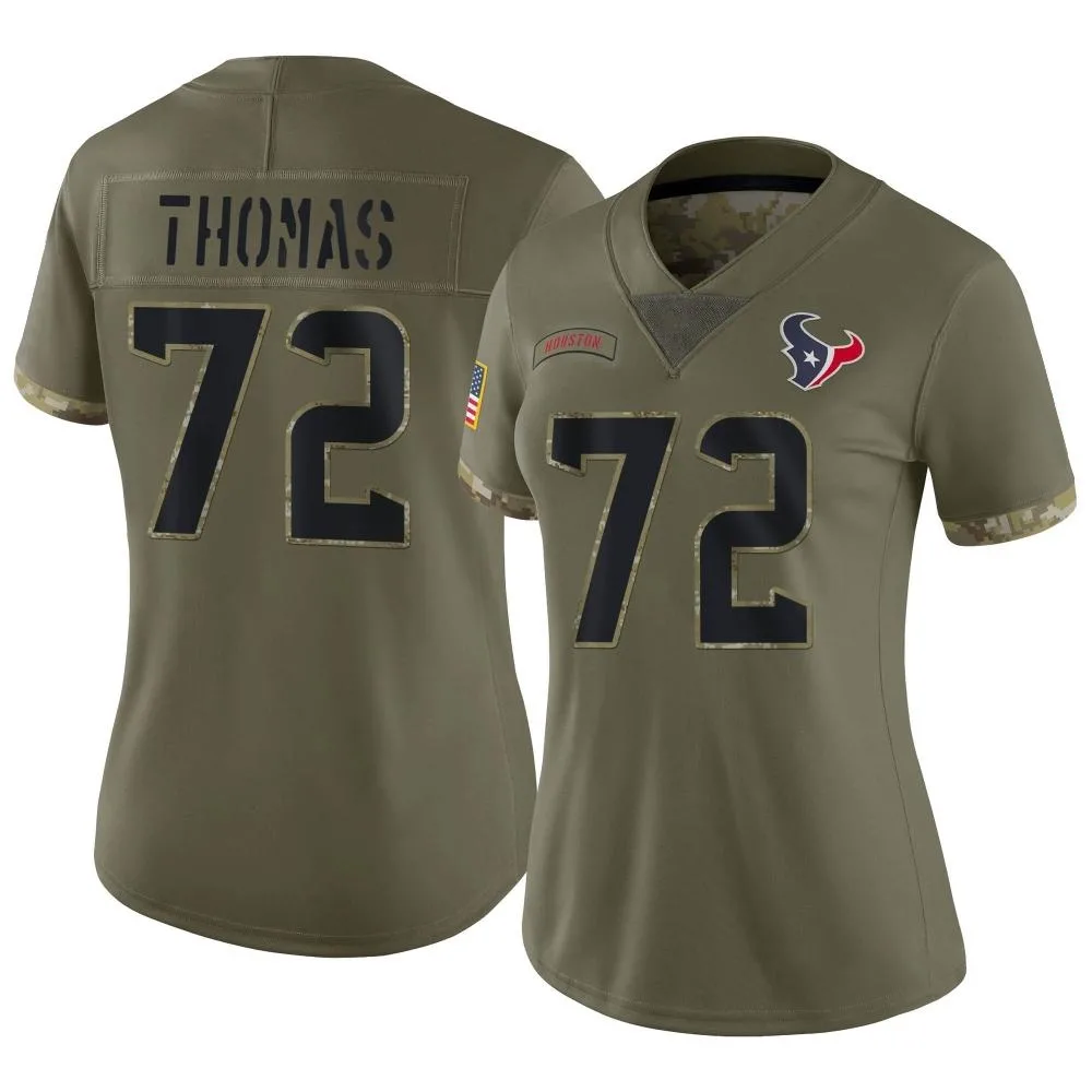Women's Houston Texans Jaylon Thomas Nike 2022 Salute To Service Limited Olive Jersey Women's Houston Texans Jaylon Thomas Nike 2022 Salute To Service Limited Olive Jersey