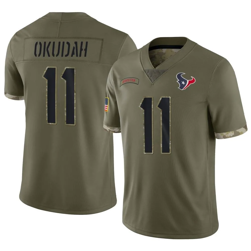 Men's Houston Texans Jeff Okudah Nike 2022 Salute To Service Limited Olive Jersey Men's Houston Texans Jeff Okudah Nike 2022 Salute To Service Limited Olive Jersey