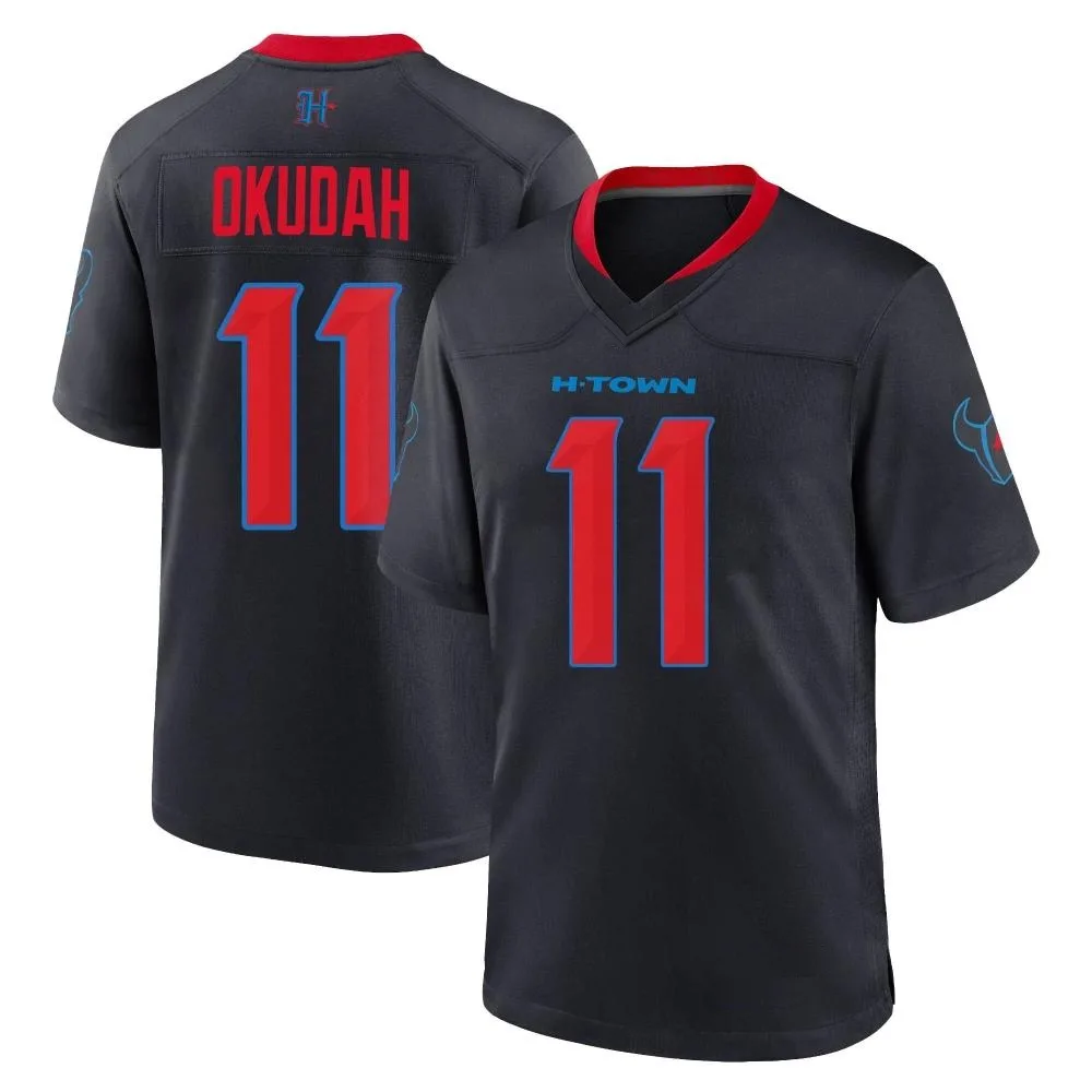 Men's Houston Texans Jeff Okudah Nike 2nd Alternate Game Navy Jersey Men's Houston Texans Jeff Okudah Nike 2nd Alternate Game Navy Jersey