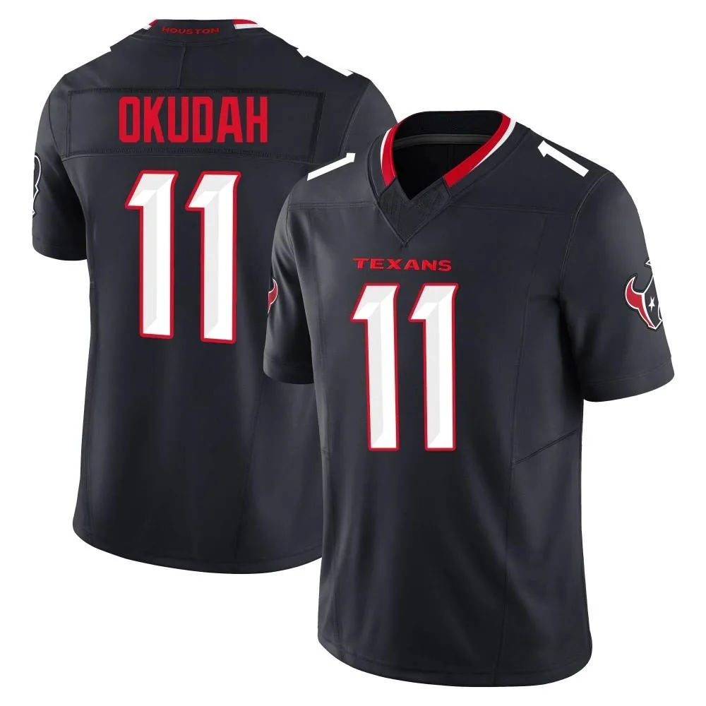 Men's Houston Texans Jeff Okudah Nike Alternate Vapor F.U.S.E. Limited Navy Jersey Men's Houston Texans Jeff Okudah Nike Alternate Vapor F.U.S.E. Limited Navy Jersey