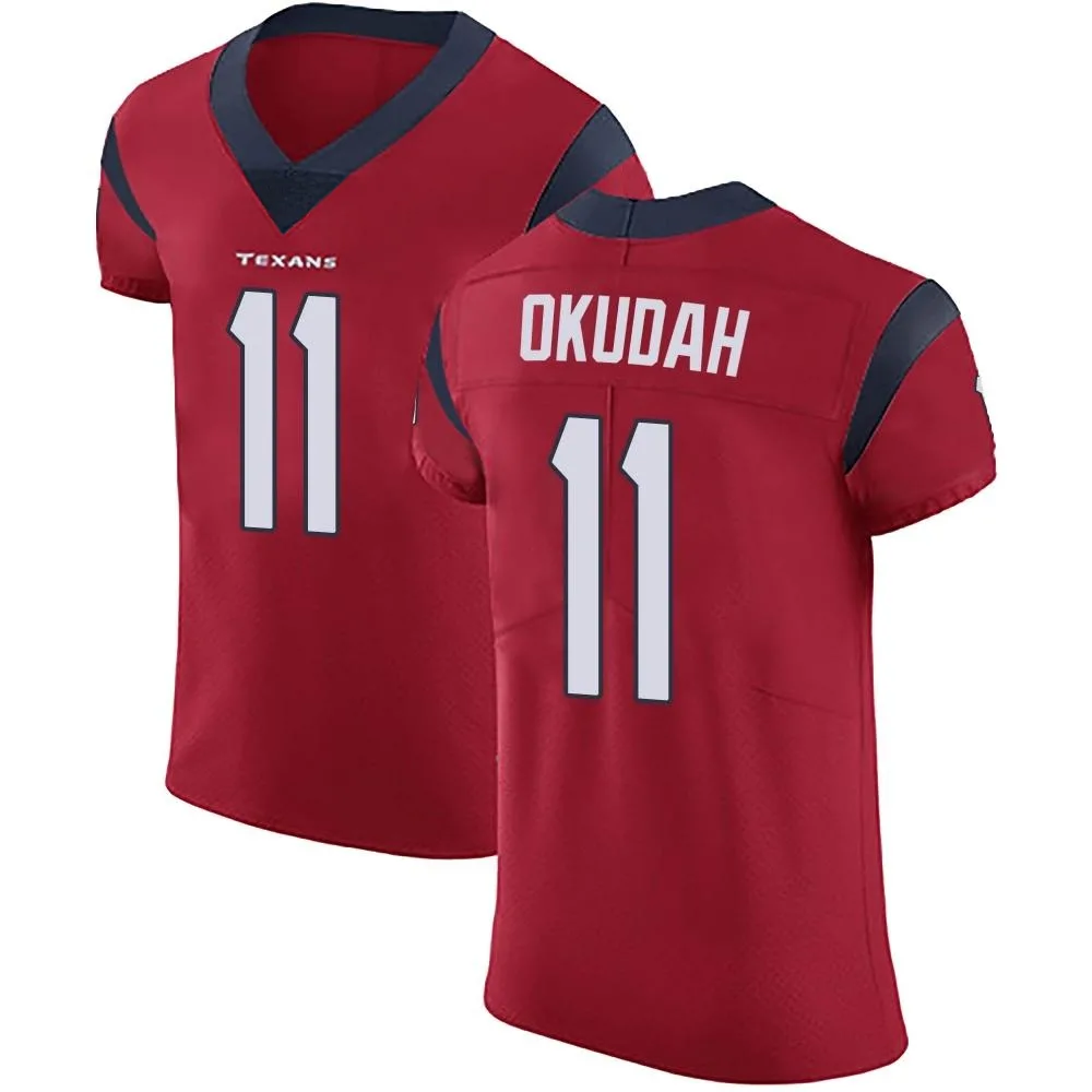 Men's Houston Texans Jeff Okudah Nike Alternate Vapor Untouchable Elite Red Jersey Men's Houston Texans Jeff Okudah Nike Alternate Vapor Untouchable Elite Red Jersey