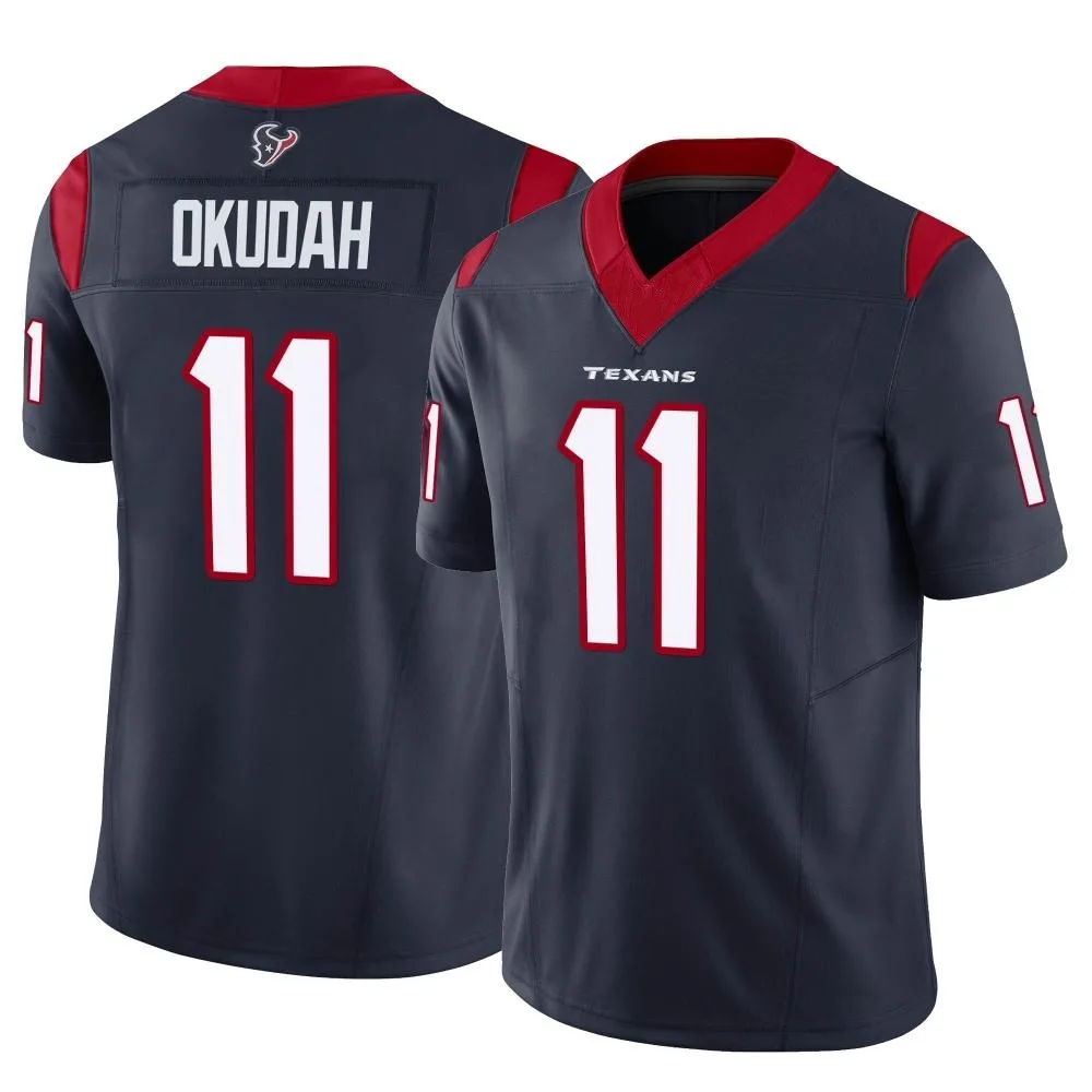Men's Houston Texans Jeff Okudah Nike Vapor F.U.S.E. Limited Navy Jersey Men's Houston Texans Jeff Okudah Nike Vapor F.U.S.E. Limited Navy Jersey