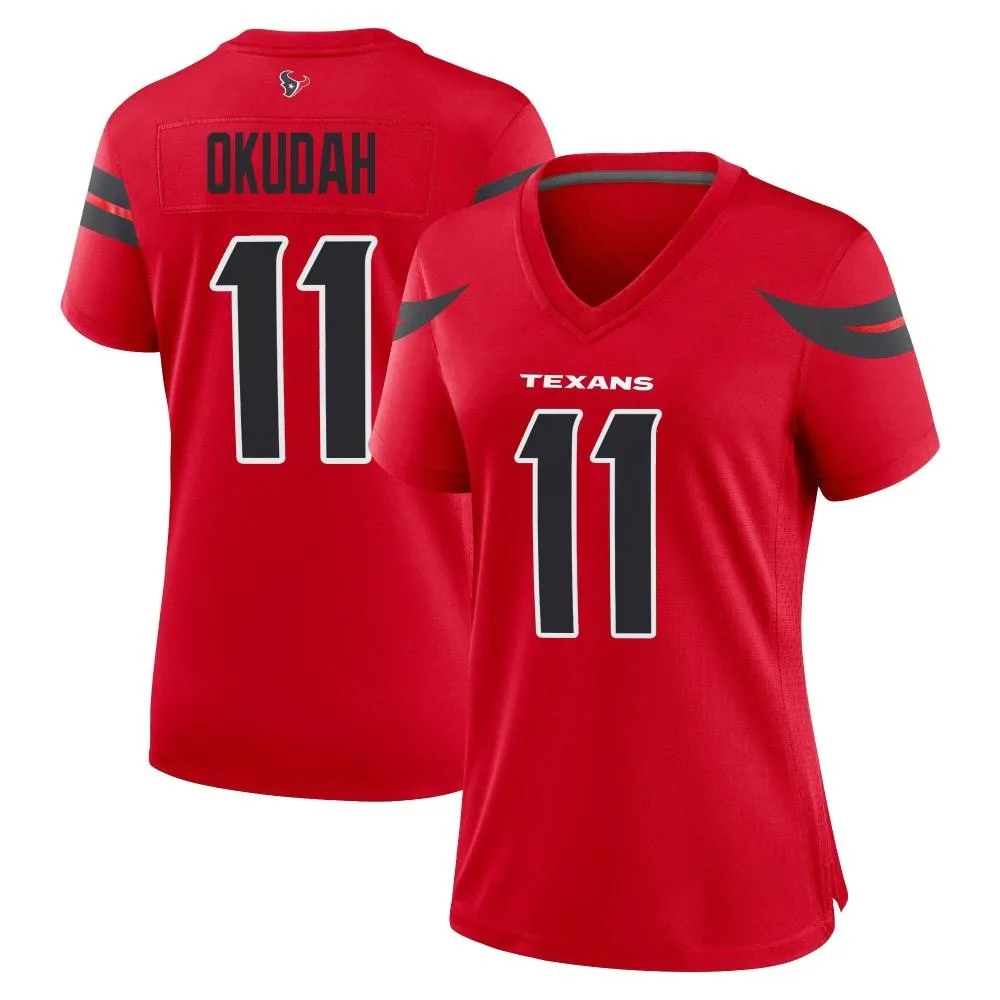 Women's Houston Texans Jeff Okudah Nike Alternate Game Red Jersey Women's Houston Texans Jeff Okudah Nike Alternate Game Red Jersey