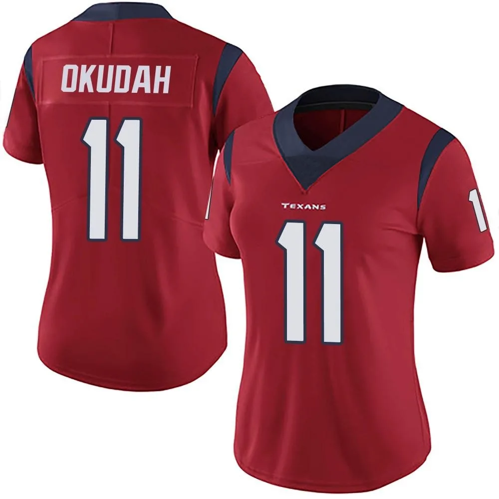 Women's Houston Texans Jeff Okudah Nike Alternate Vapor Untouchable Limited Red Jersey Women's Houston Texans Jeff Okudah Nike Alternate Vapor Untouchable Limited Red Jersey