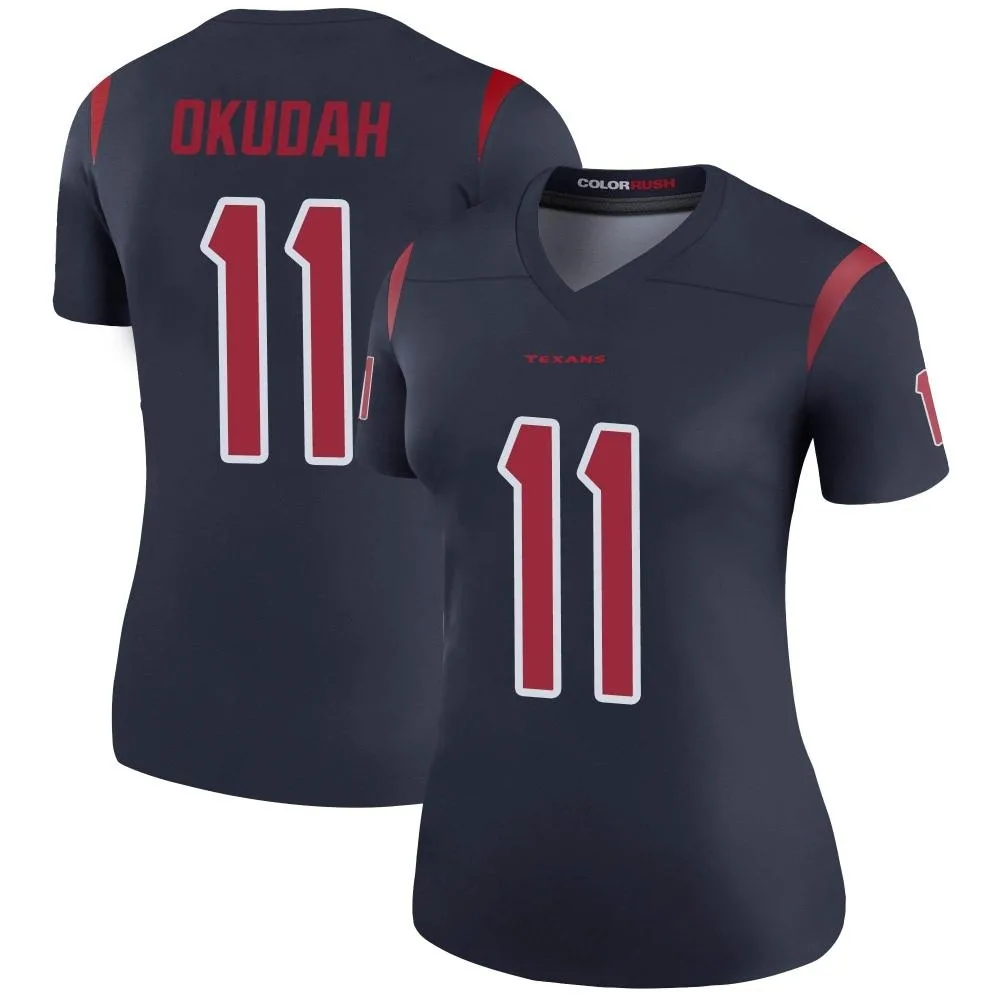 Women's Houston Texans Jeff Okudah Nike Color Rush Legend Navy Jersey Women's Houston Texans Jeff Okudah Nike Color Rush Legend Navy Jersey