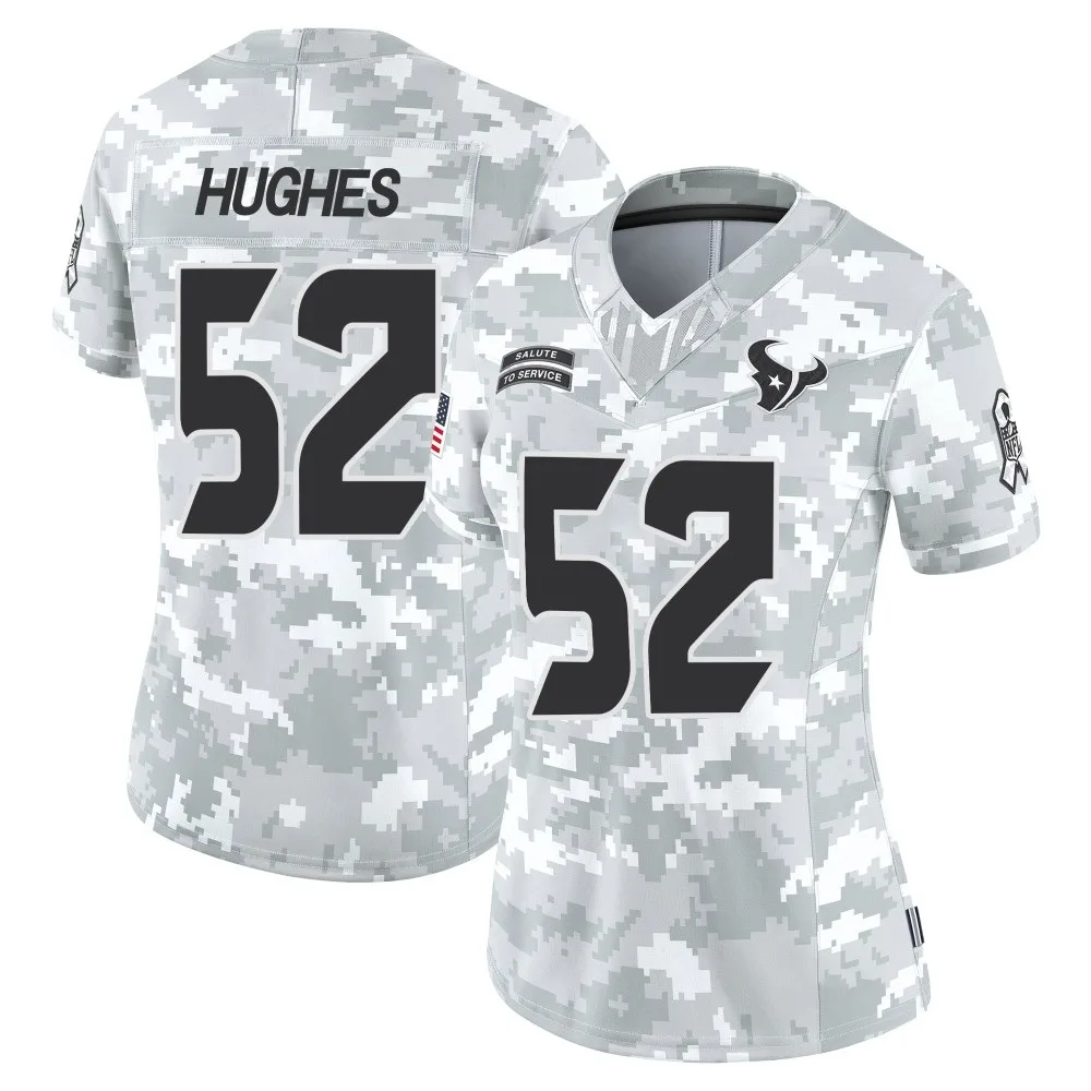Women's Houston Texans Jerry Hughes Nike 2024 Salute to Service Limited Arctic Camo Jersey Women's Houston Texans Jerry Hughes Nike 2024 Salute to Service Limited Arctic Camo Jersey