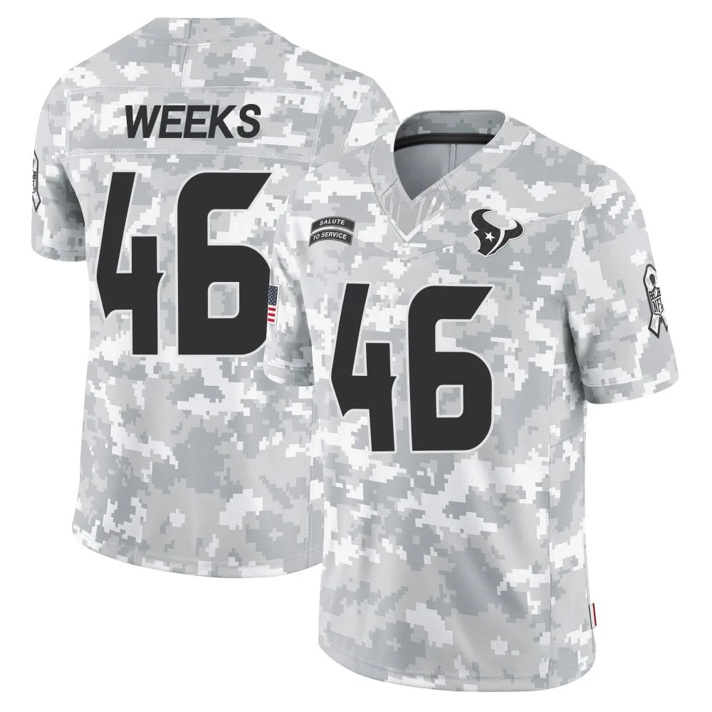 Men's Houston Texans Jon Weeks Nike 2024 Salute to Service Limited Arctic Camo Jersey Men's Houston Texans Jon Weeks Nike 2024 Salute to Service Limited Arctic Camo Jersey