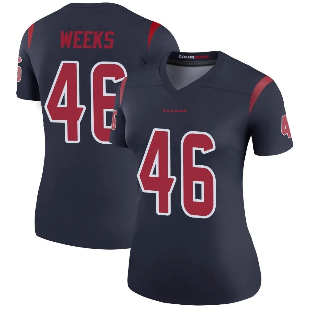 Women's Houston Texans Jon Weeks Nike Color Rush Legend Navy Jersey Women's Houston Texans Jon Weeks Nike Color Rush Legend Navy Jersey