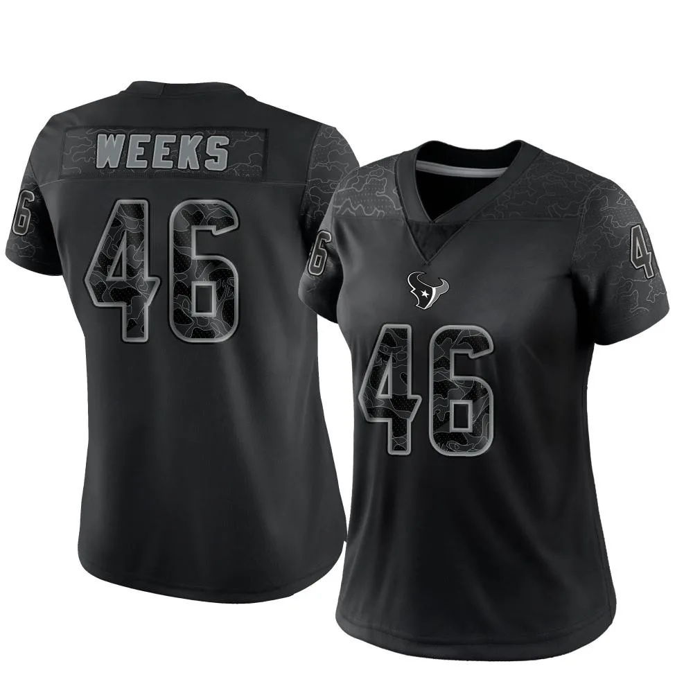 Women's Houston Texans Jon Weeks Nike Reflective Limited Black Jersey Women's Houston Texans Jon Weeks Nike Reflective Limited Black Jersey