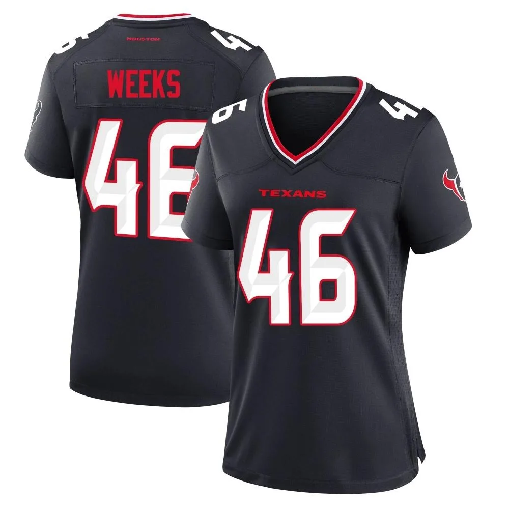 Women's Houston Texans Jon Weeks Nike Team Game Navy Jersey Women's Houston Texans Jon Weeks Nike Team Game Navy Jersey
