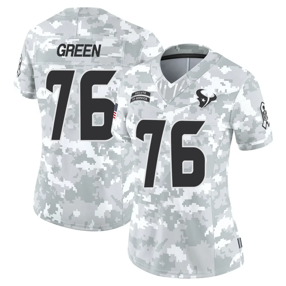 Women's Houston Texans Kenyon Green Nike 2024 Salute to Service Limited Arctic Camo Jersey Women's Houston Texans Kenyon Green Nike 2024 Salute to Service Limited Arctic Camo Jersey