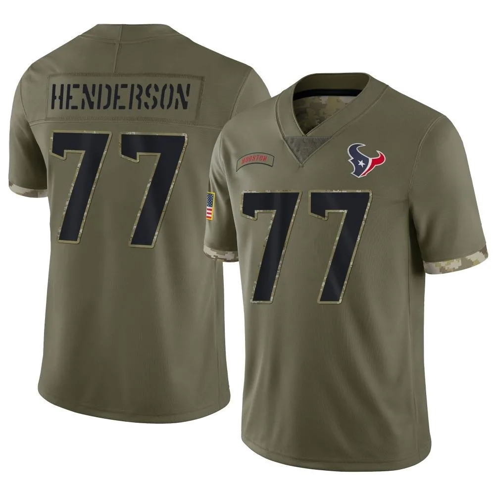 Men's Houston Texans Ladarius Henderson Nike 2022 Salute To Service Limited Olive Jersey Men's Houston Texans Ladarius Henderson Nike 2022 Salute To Service Limited Olive Jersey