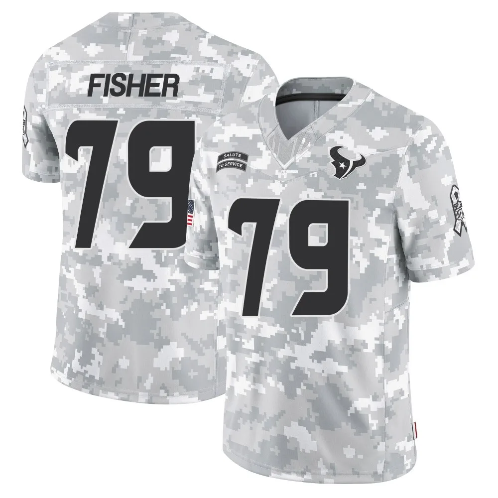 Men's Houston Texans Malik Fisher Nike 2024 Salute to Service Limited Arctic Camo Jersey Men's Houston Texans Malik Fisher Nike 2024 Salute to Service Limited Arctic Camo Jersey
